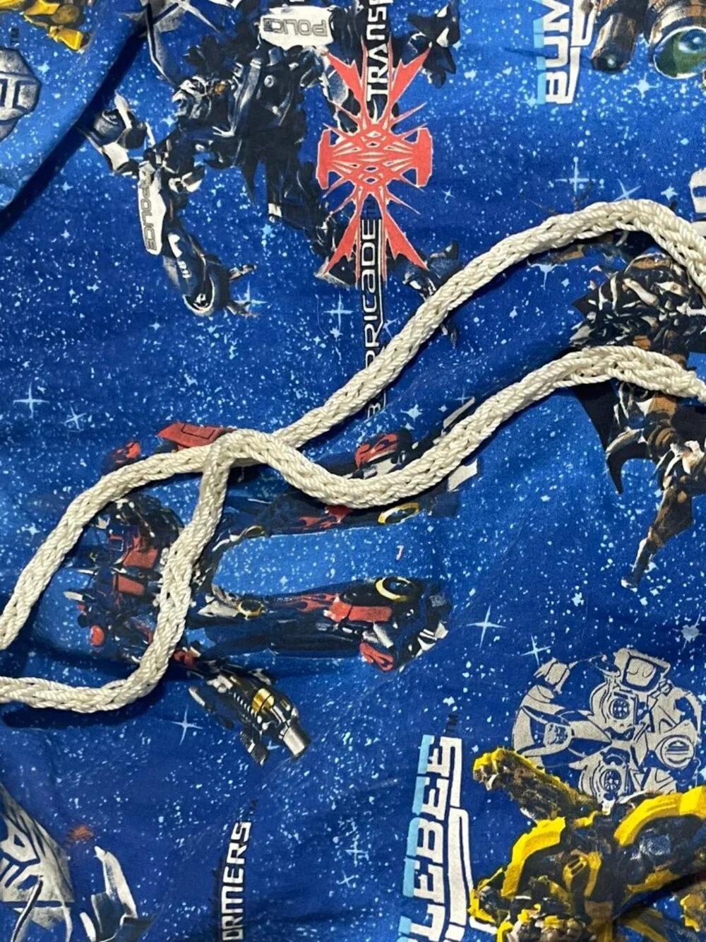 Handmade Transformers Trick or Treat Halloween Pillowcase Candy Bag Blue Drawstr